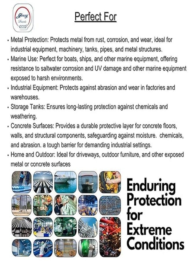 1001 Epoxy Paint HB Coating 2 Pack System | Heavy-Build Epoxy Paint for Tanks, Machinery, Kitchen, Garage Floor, Labs, Hospitals, Cemented Surfaces & More | Superior Glossy Finish - BLACK (1 L) - Image 5